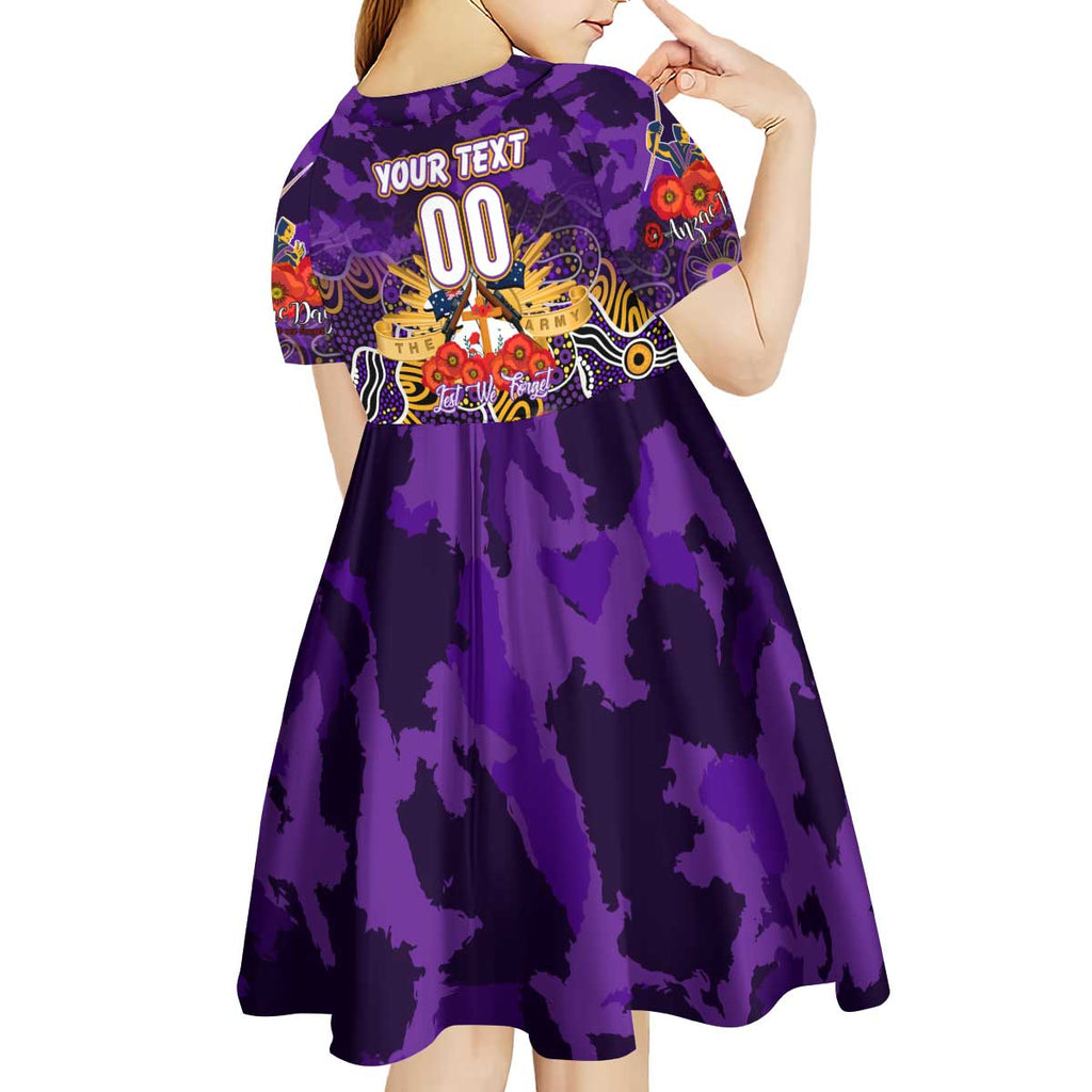 Personalized Storm ANZAC Day Kid Short Sleeve Dress Australian Army - Lest We Forget