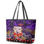 Storm ANZAC Day Leather Tote Bag Australian Army - Lest We Forget