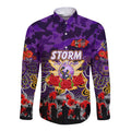 Personalized Storm ANZAC Day Long Sleeve Button Shirt Australian Army - Lest We Forget