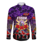 Personalized Storm ANZAC Day Long Sleeve Button Shirt Australian Army - Lest We Forget