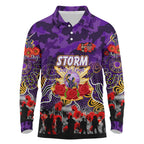 Personalized Storm ANZAC Day Long Sleeve Polo Shirt Australian Army - Lest We Forget