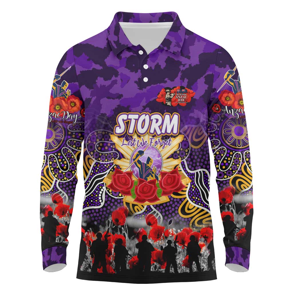 Personalized Storm ANZAC Day Long Sleeve Polo Shirt Australian Army - Lest We Forget
