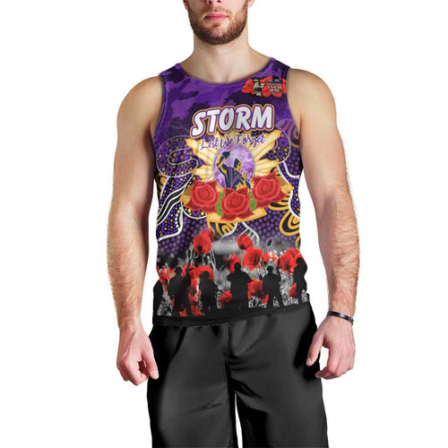 Personalized Storm ANZAC Day Men Tank Top Australian Army - Lest We Forget