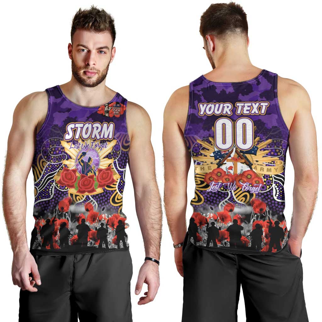 Personalized Storm ANZAC Day Men Tank Top Australian Army - Lest We Forget