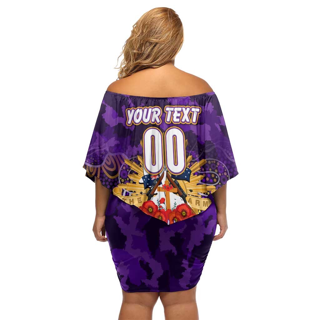 Personalized Storm ANZAC Day Off Shoulder Short Dress Australian Army - Lest We Forget