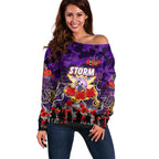 Personalized Storm ANZAC Day Off Shoulder Sweater Australian Army - Lest We Forget