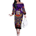 Personalized Storm ANZAC Day Off The Shoulder Long Sleeve Dress Australian Army - Lest We Forget