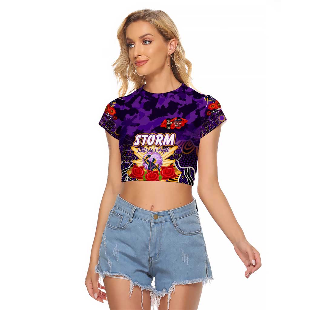 Personalized Storm ANZAC Day Raglan Cropped T Shirt Australian Army - Lest We Forget