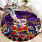 Storm ANZAC Day Round Carpet Australian Army - Lest We Forget