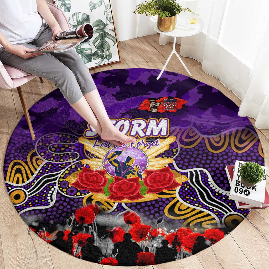 Storm ANZAC Day Round Carpet Australian Army - Lest We Forget