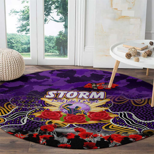 Storm ANZAC Day Round Carpet Australian Army - Lest We Forget