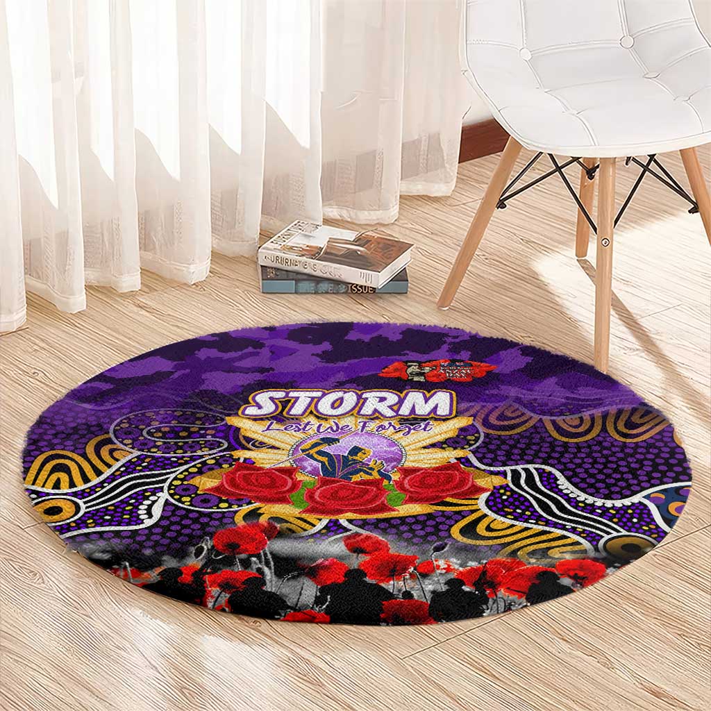 Storm ANZAC Day Round Carpet Australian Army - Lest We Forget