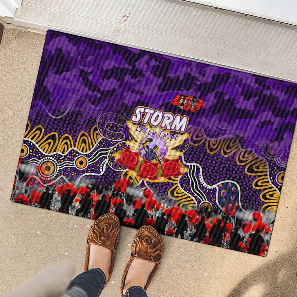 Storm ANZAC Day Rubber Doormat Australian Army - Lest We Forget