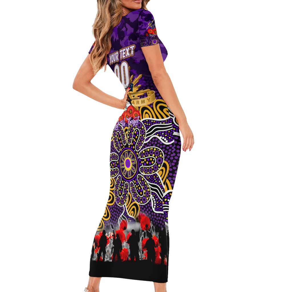 Personalized Storm ANZAC Day Short Sleeve Bodycon Dress Australian Army - Lest We Forget
