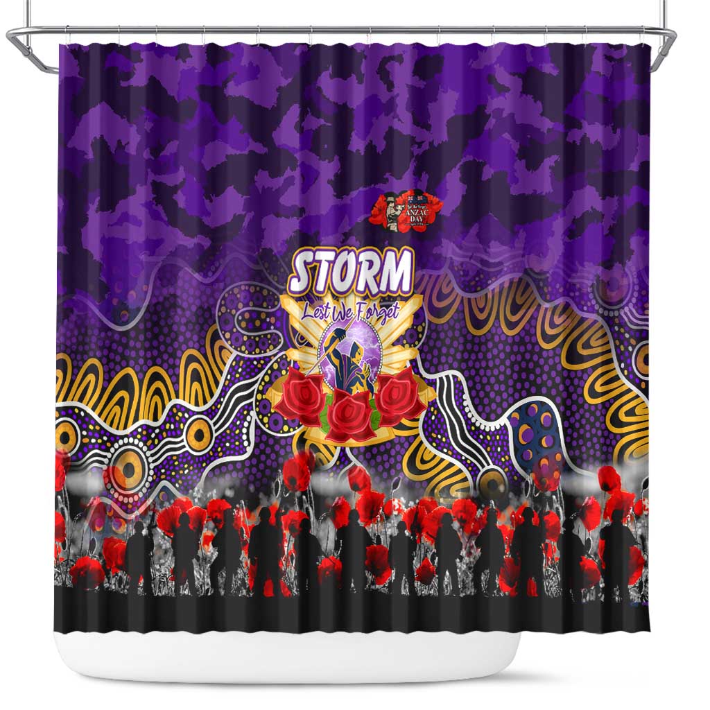 Storm ANZAC Day Shower Curtain Australian Army - Lest We Forget