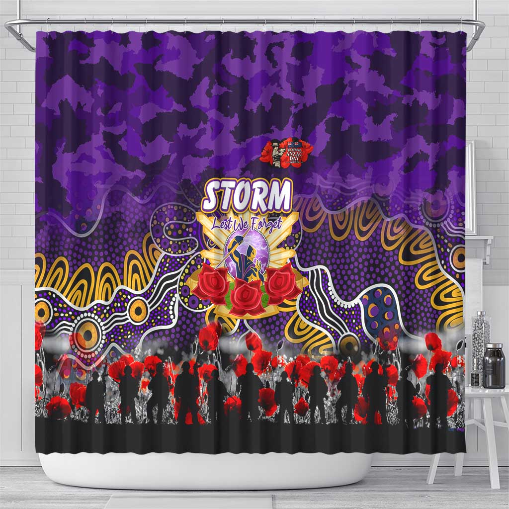 Storm ANZAC Day Shower Curtain Australian Army - Lest We Forget