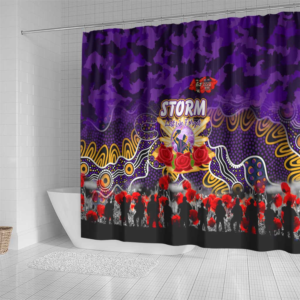 Storm ANZAC Day Shower Curtain Australian Army - Lest We Forget