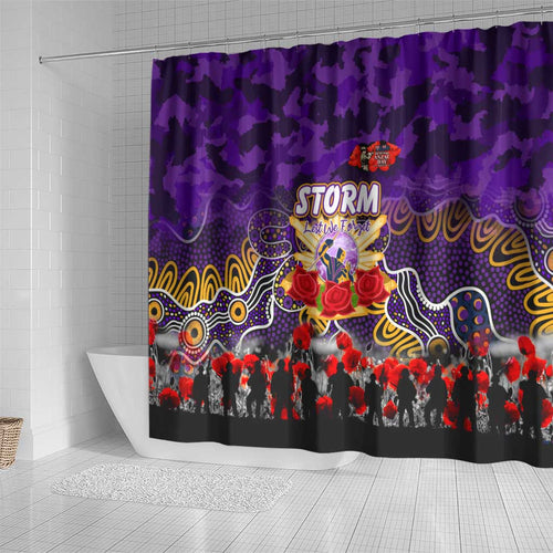 Storm ANZAC Day Shower Curtain Australian Army - Lest We Forget