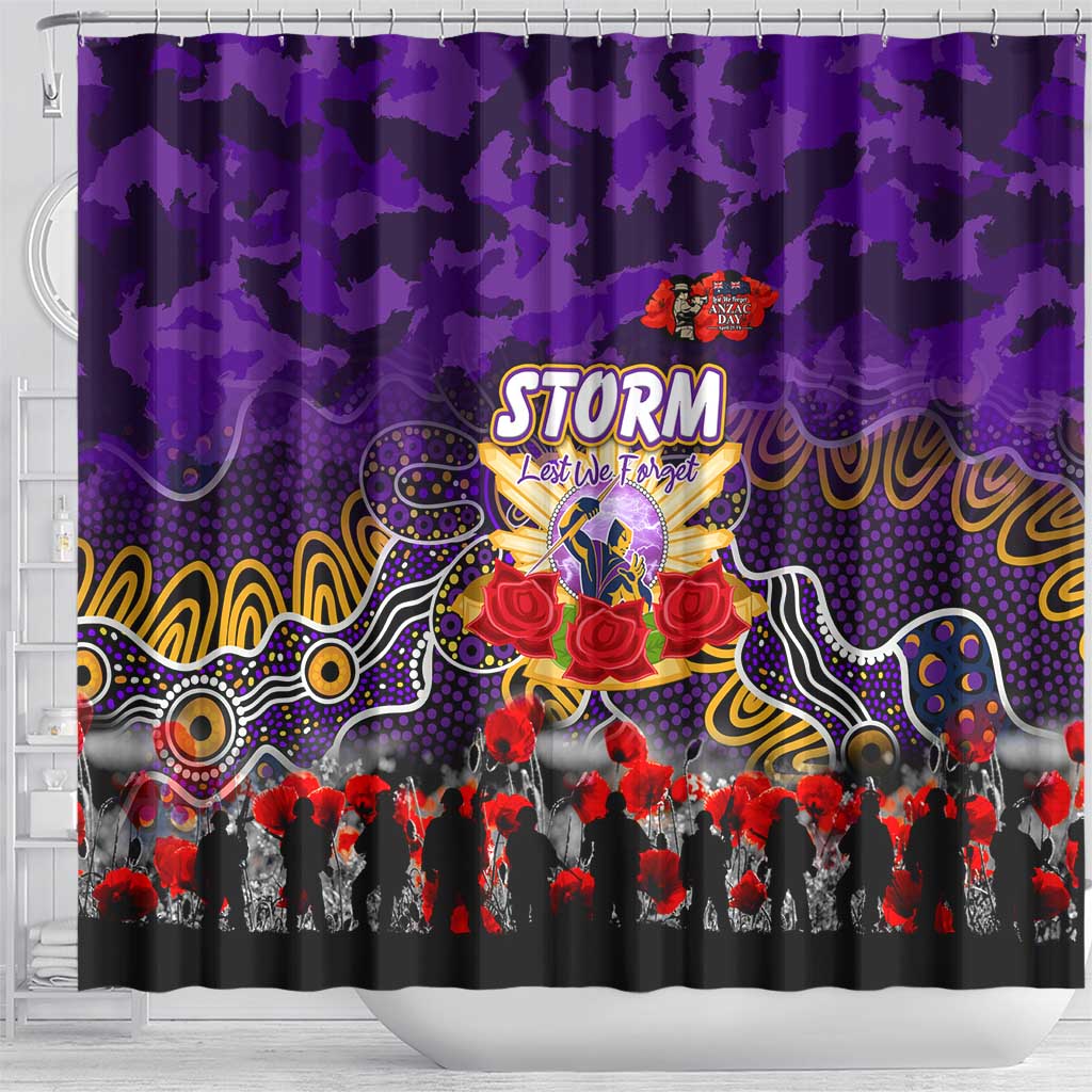 Storm ANZAC Day Shower Curtain Australian Army - Lest We Forget