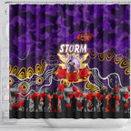 Storm ANZAC Day Shower Curtain Australian Army - Lest We Forget
