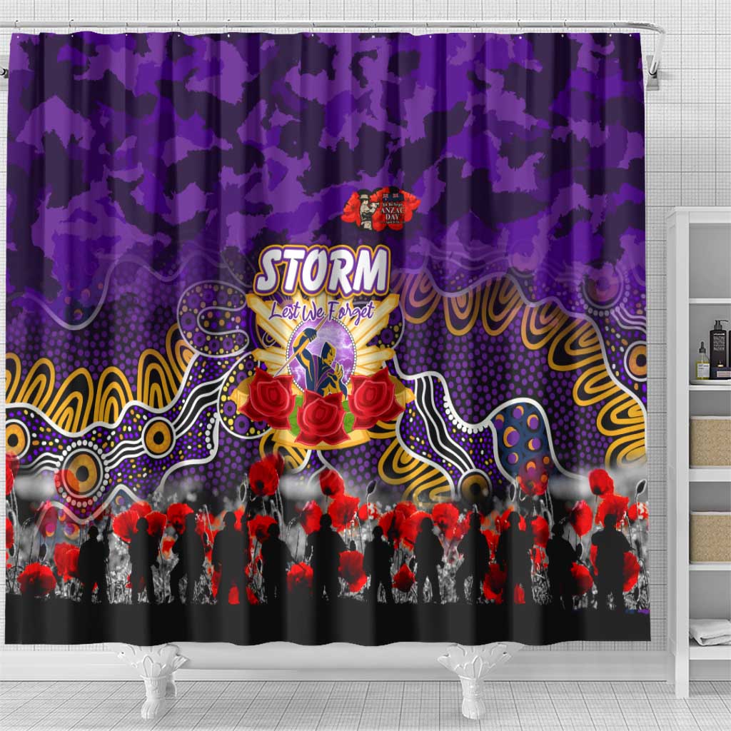 Storm ANZAC Day Shower Curtain Australian Army - Lest We Forget