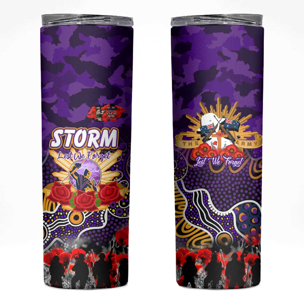 Personalized Storm ANZAC Day Skinny Tumbler Australian Army - Lest We Forget