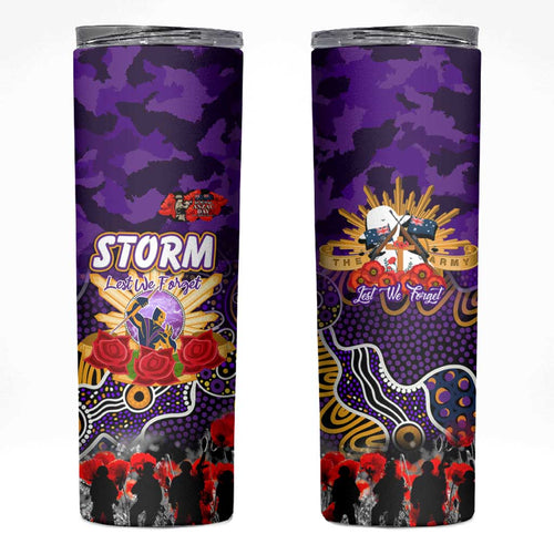 Personalized Storm ANZAC Day Skinny Tumbler Australian Army - Lest We Forget
