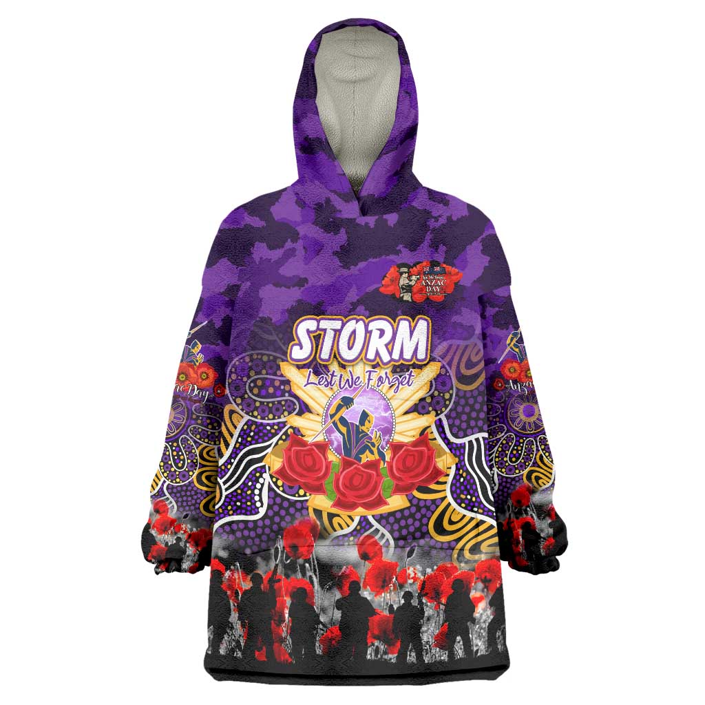 Personalized Storm ANZAC Day Wearable Blanket Hoodie Australian Army - Lest We Forget