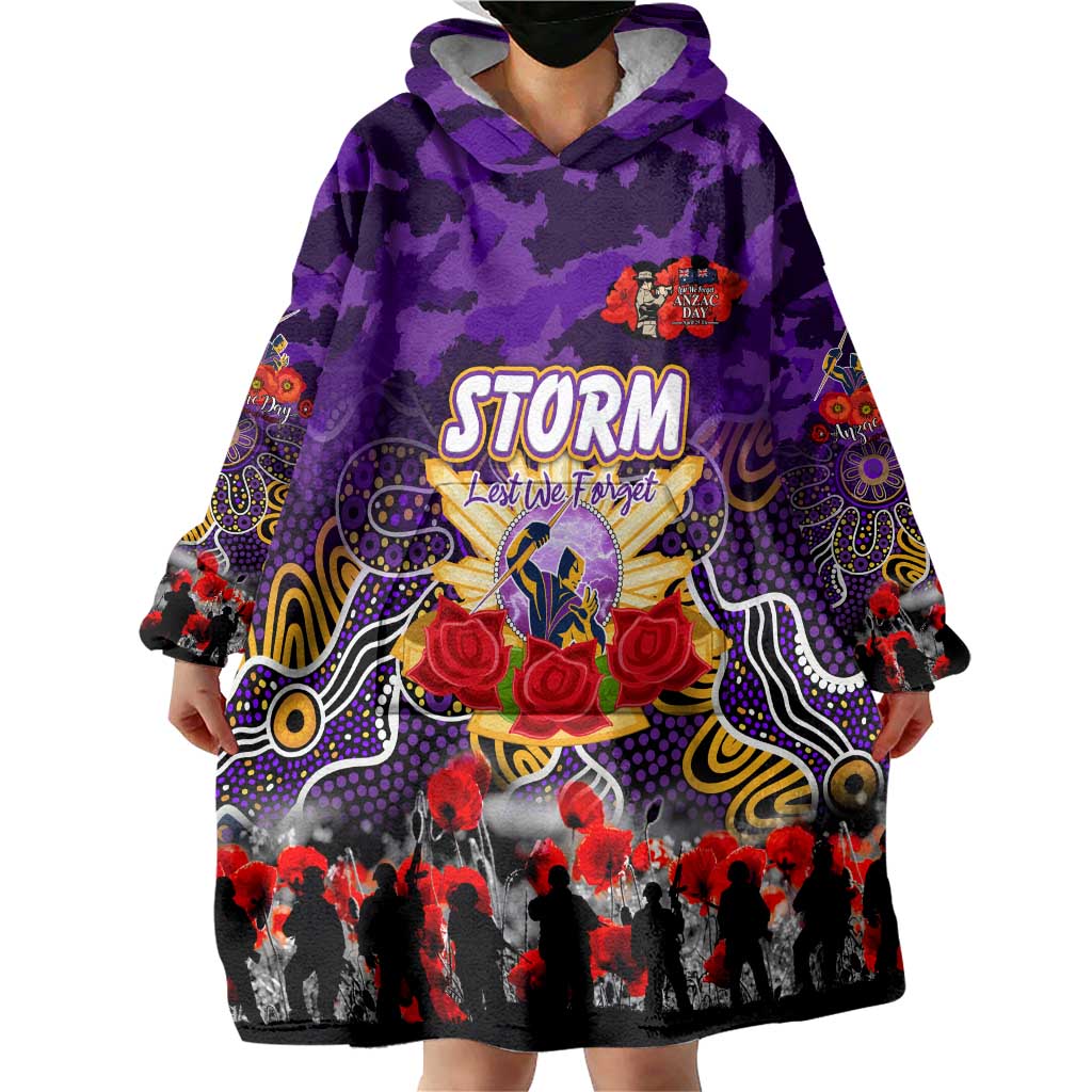 Personalized Storm ANZAC Day Wearable Blanket Hoodie Australian Army - Lest We Forget