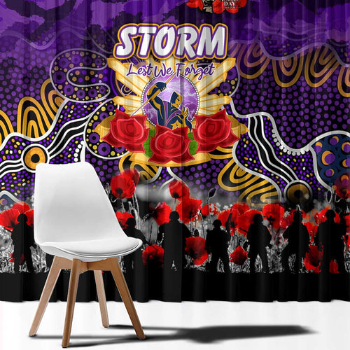 Storm ANZAC Day Window Curtain Australian Army - Lest We Forget
