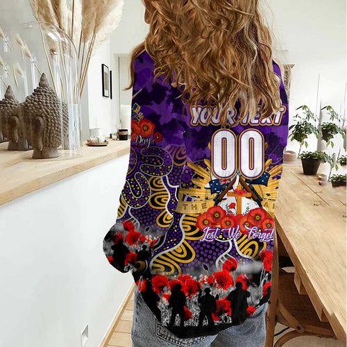 Personalized Storm ANZAC Day Women Casual Shirt Australian Army - Lest We Forget