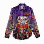 Personalized Storm ANZAC Day Women Casual Shirt Australian Army - Lest We Forget