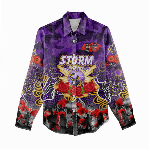 Personalized Storm ANZAC Day Women Casual Shirt Australian Army - Lest We Forget