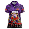 Personalized Storm ANZAC Day Women Polo Shirt Australian Army - Lest We Forget