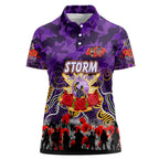 Personalized Storm ANZAC Day Women Polo Shirt Australian Army - Lest We Forget