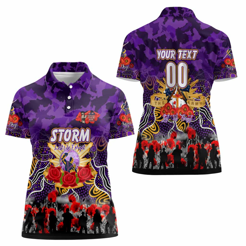 Personalized Storm ANZAC Day Women Polo Shirt Australian Army - Lest We Forget