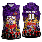 Personalized Storm ANZAC Day Women Sleeveless Polo Shirt Australian Army - Lest We Forget