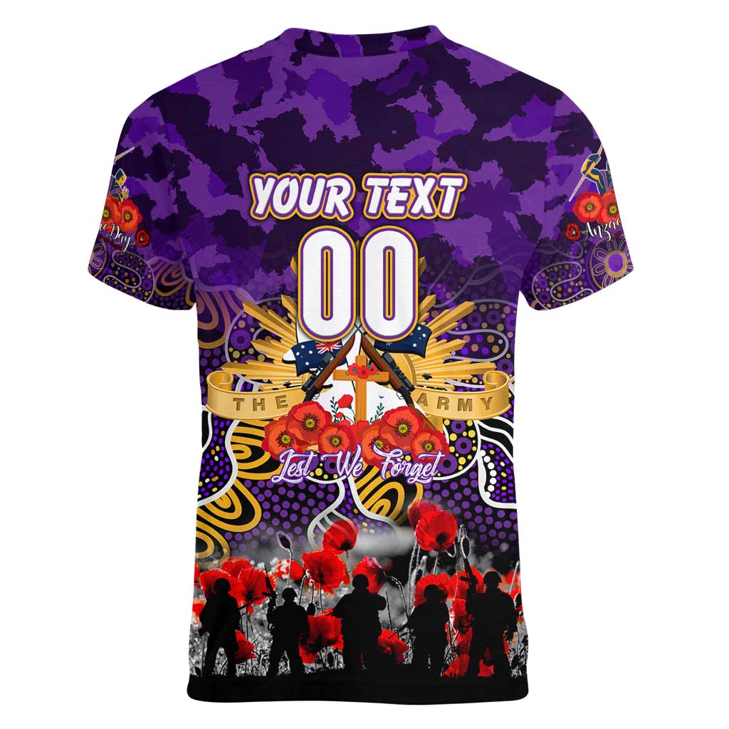Personalized Storm ANZAC Day Women V-Neck T-Shirt Australian Army - Lest We Forget