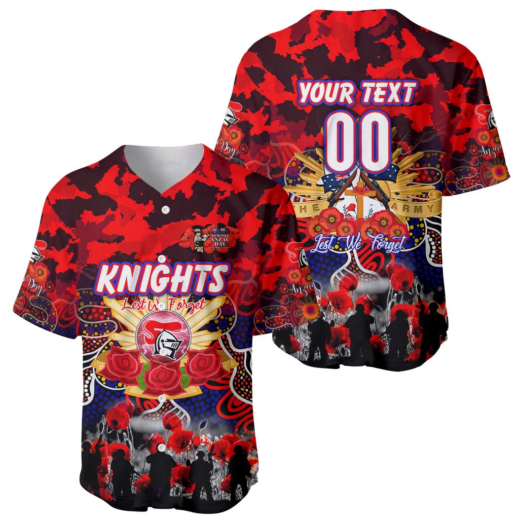 Personalized Knights ANZAC Day Baseball Jersey Australian Army - Lest We Forget