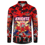 Personalized Knights ANZAC Day Button Sweatshirt Australian Army - Lest We Forget
