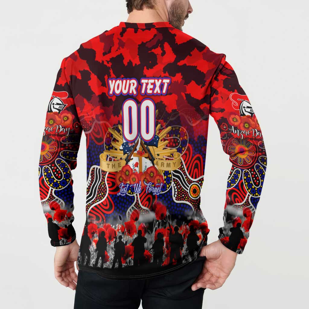 Personalized Knights ANZAC Day Button Sweatshirt Australian Army - Lest We Forget