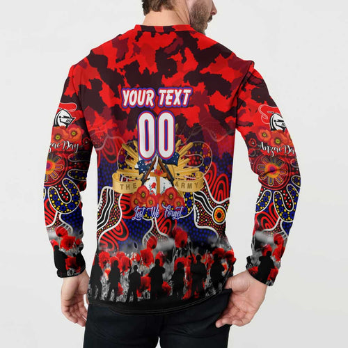 Personalized Knights ANZAC Day Button Sweatshirt Australian Army - Lest We Forget