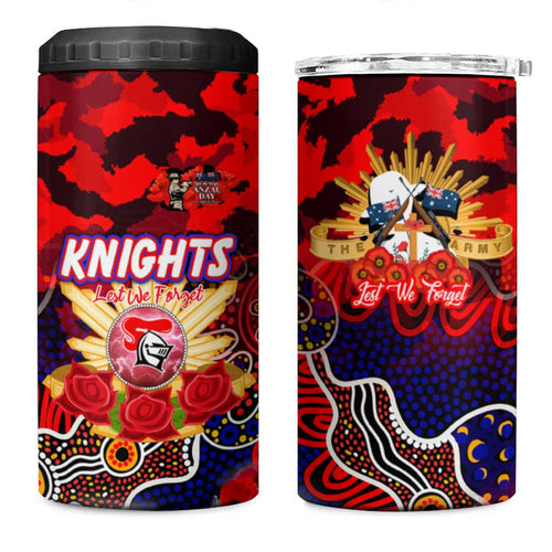 Personalized Knights ANZAC Day 4 in 1 Can Cooler Tumbler Australian Army - Lest We Forget