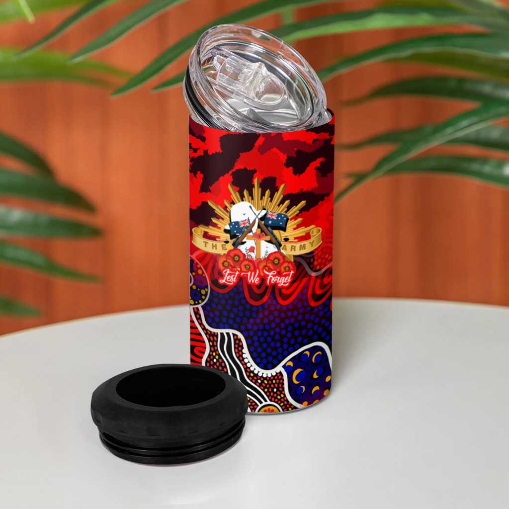 Personalized Knights ANZAC Day 4 in 1 Can Cooler Tumbler Australian Army - Lest We Forget