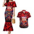 Personalized Knights ANZAC Day Couples Matching Mermaid Dress and Hawaiian Shirt Australian Army - Lest We Forget