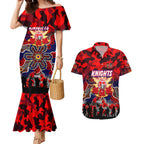 Personalized Knights ANZAC Day Couples Matching Mermaid Dress and Hawaiian Shirt Australian Army - Lest We Forget