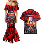 Personalized Knights ANZAC Day Couples Matching Mermaid Dress and Hawaiian Shirt Australian Army - Lest We Forget