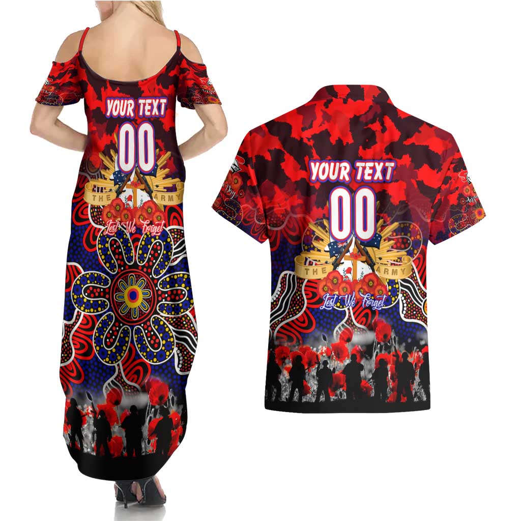 Personalized Knights ANZAC Day Couples Matching Summer Maxi Dress and Hawaiian Shirt Australian Army - Lest We Forget