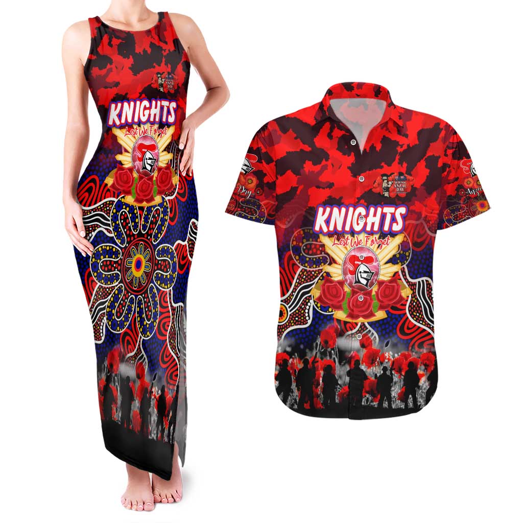 Personalized Knights ANZAC Day Couples Matching Tank Maxi Dress and Hawaiian Shirt Australian Army - Lest We Forget