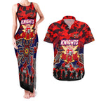 Personalized Knights ANZAC Day Couples Matching Tank Maxi Dress and Hawaiian Shirt Australian Army - Lest We Forget